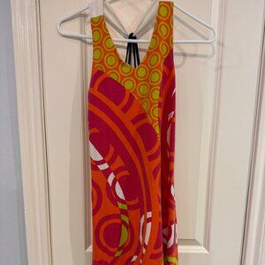 Title Nine Women's Athletic Dress Multi Color Print Pink Built in Bra Small